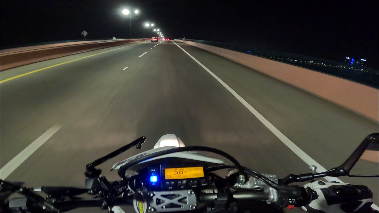 night ride on a Drz 400sm ride