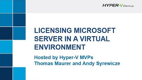 Licensing Microsoft Server in a Virtual Environment