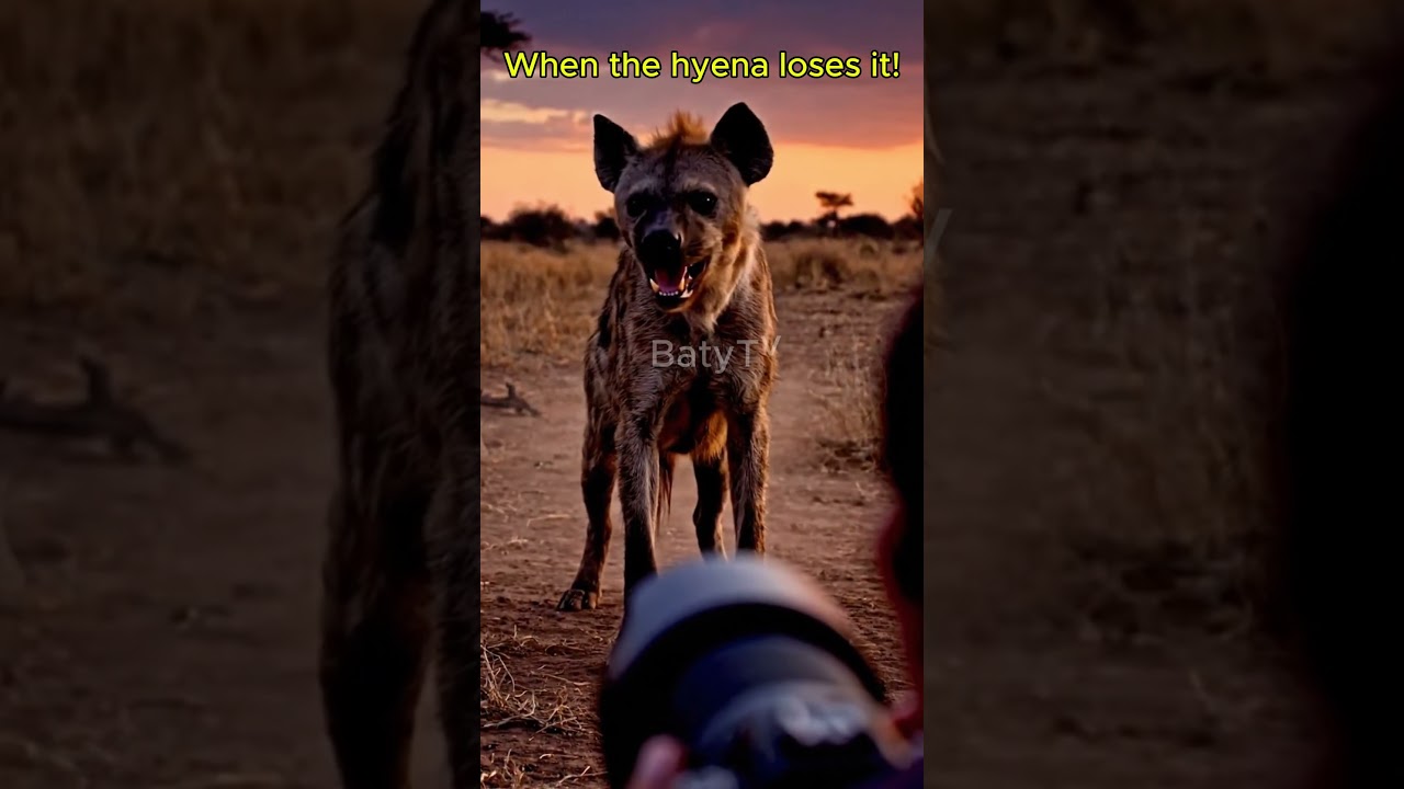 Hyena CHARGES at Photographer! Crazy Aggressive Wild Animal Moment 😡 