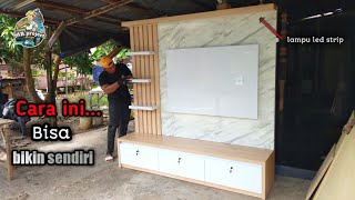 cara pembuatan BUFET TV minimalis modern || backdrop tv #tutorial #mejatv