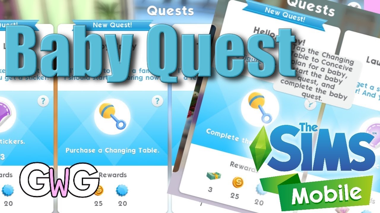 The Sims Mobile Baby Quest Youtube - how to make a simple quest system roblox youtube