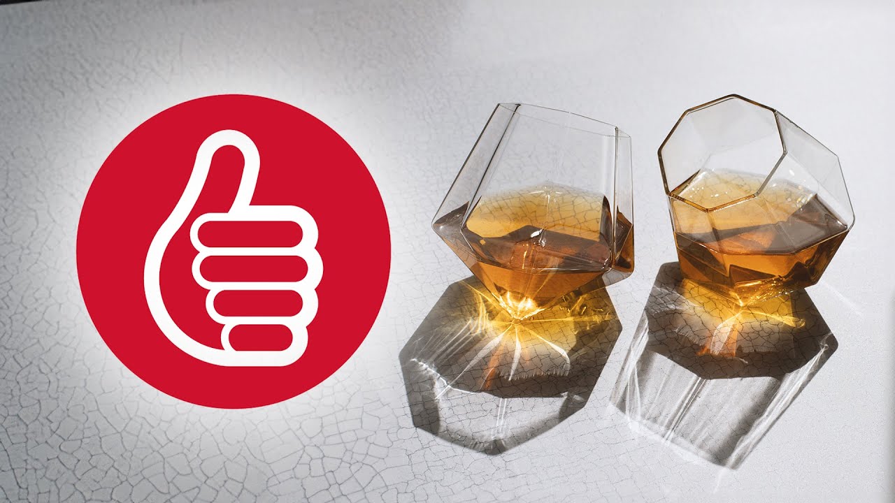 Diamond Glass Tumblers Set - Thumbs Up!