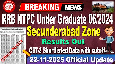 RRB NTPC Under graduate Secunderabad zone Results Out, official Update for all by #SRINIVASMech
