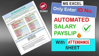 How to create Salary Slip in Excel in Urdu | Payroll or Payslip in Excel with Attendance