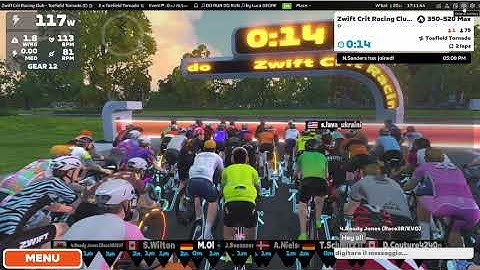 Zwift Crit Racing Club - Toefield Tornado (2025-11-30)