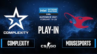 CS:GO - mousesports vs. Complexity [Dust2] Map 2 - IEM Katowice 2021 - Play-In