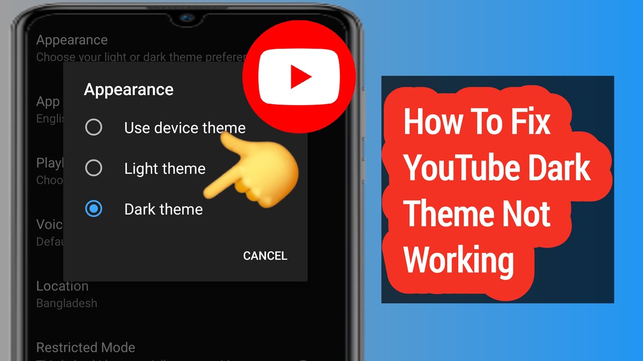 How to Fix YouTube Dark Theme Not Working Problem (2025)