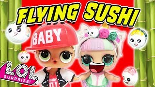 Flying Sushi Kitchen Game with LOL Surprise Dolls MC Swag and Unicorn! Win a New Emoji Radz Toy! screenshot 5