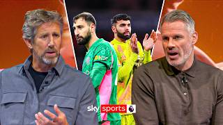 Donnarumma or Raya? 🤔👀 Carragher \u0026 Van Der Sar debate who's been better in goal this season!
