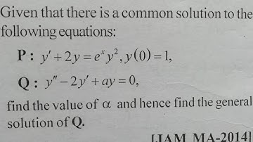 IIT JAM mathematics 2014|| ODE question|| Question based on ordinary differential equation