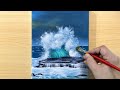 Ocean Waves painting / Acrylic Painting for Beginners / STEP by STEP #200