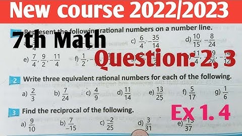 Exercise 1.4 unit 1 Class 7 Math new course 2022| 7th Math Question 2,3 Ex 1.4 kpktbb and ptb 2023