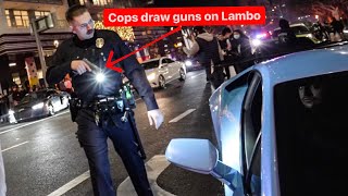 LA POLICE UNLAWFULLY DRAW GUNS ON LAMBORGHINI AT CHAOTIC CAR MEET…
