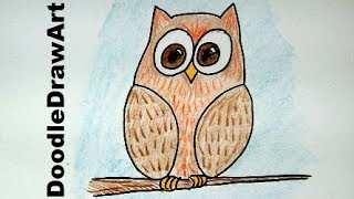 owl draw easy drawing cartoon beginner wise lessons lesson drawings beginners owls halloween