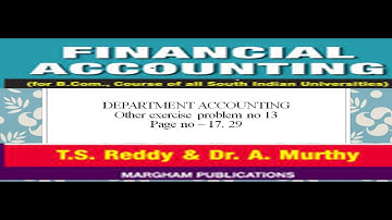 Departmental Accounting Other Exercise Problem No 13