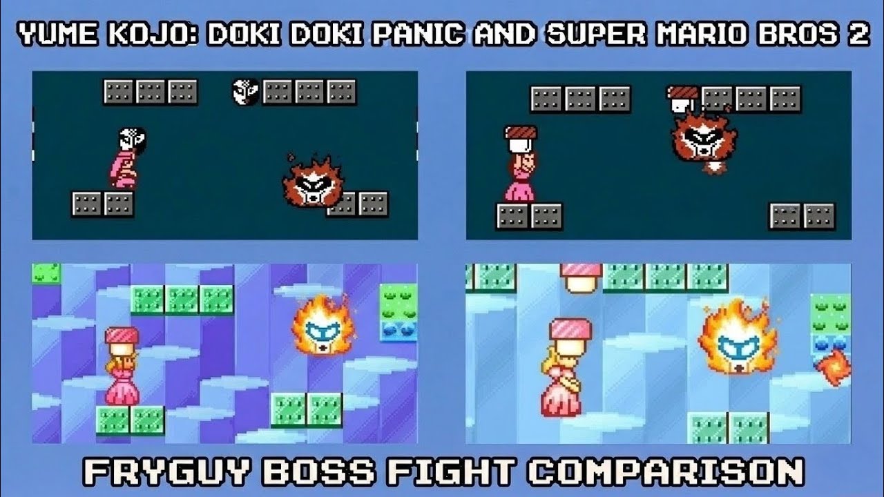 Yume Kōjō: Doki Doki Panic and Super Mario Bros. 2 - Fryguy boss fight ...