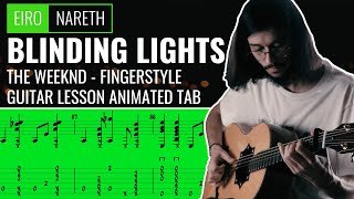 Blinding Lights The Weeknd Fingerstyle Tab - Eiro Nareth - Guitar Lesson Tutorial - How to Play Resimi