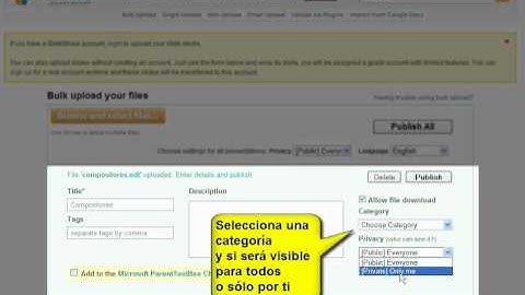 Subir archivos a slideshare