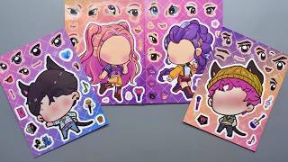 Q Verson KPOP Demon Hunters DIY Maka a Sticker Part 7 ✨ Cute Q Version Chibi Dress Up Fun 💖 screenshot 1
