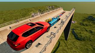 Big & Small Cars Vs Giant Ramp Jump Beamng.drive Crash Challenge Impala Beamng