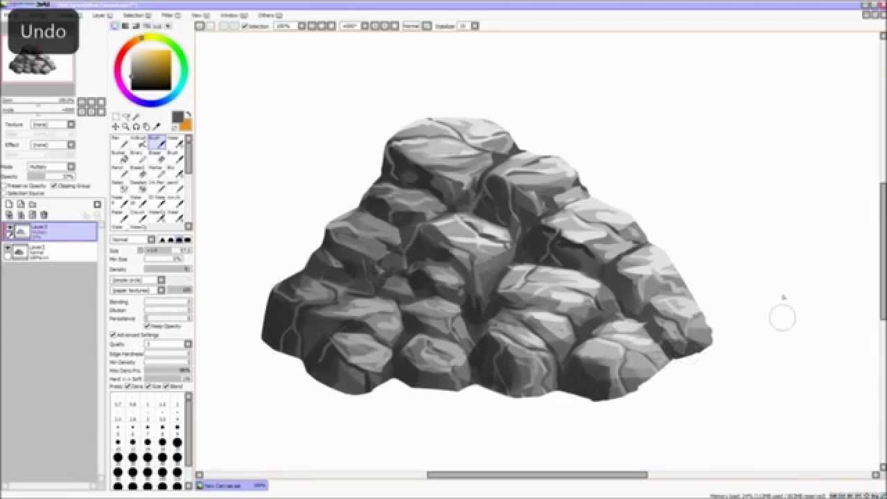 Drawing Rock Process - YouTube