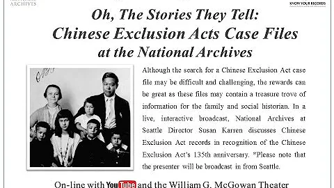 Oh, the Stories They Tell: Chinese Exclusion Acts Case Files at the National Archives (2017 May 10) - DayDayNews