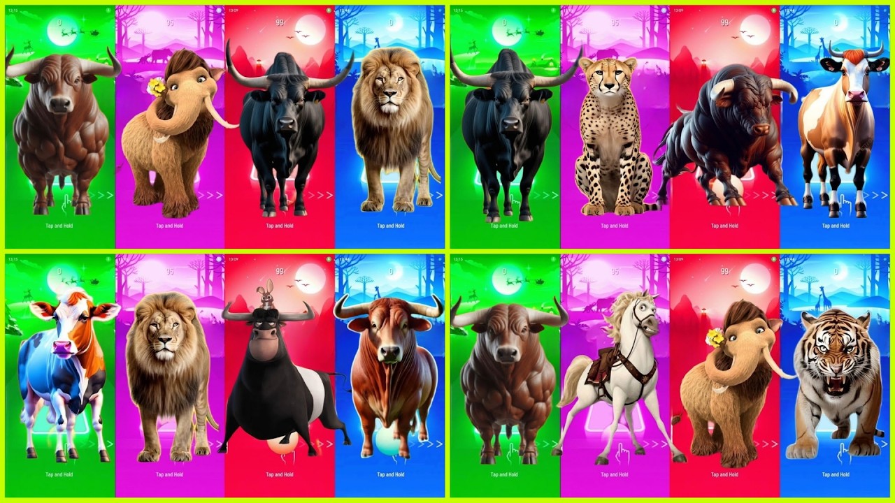 Funny Bull 🆚 Funny Elephant 🆚 Funny Bull 🆚 Funny Lion 🆚 Tiles Hop EDM Rush