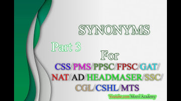 SYNONYMS   part 3 for fpsc ppsc nts ssc sscgl fia css pms mod ad ib assistant spsc kpsc bpsc gat iel