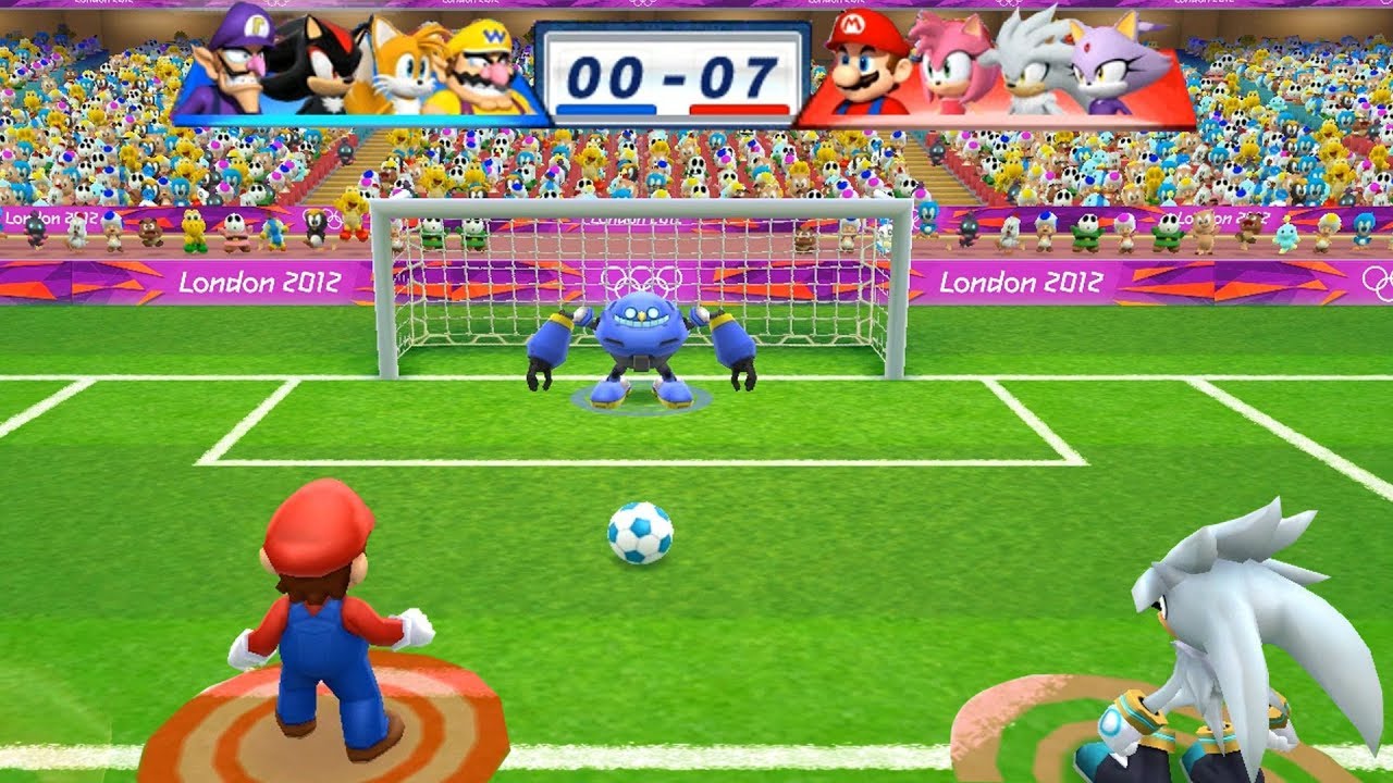 Mario & Sonic At The London 2012 Olympic Games Football Mario, Amy, Silver and Blaze
