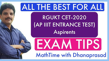 RGUKT CET - EXAM TIPS | HOW TO WRITE RGUKT CET | HOW TO GET GOOD RANK IN AP IIIT ENTRANCE TEST |