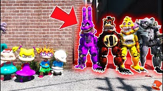 Can All RUGRAT Characters HIDE from All TWISTED Animatronics? (GTA 5 Mods FNAF RedHatter)