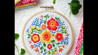 Very beautiful modern flower embroidery designs pattern made with new phulkari stitch design