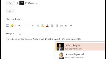 @mention arrives in Outlook