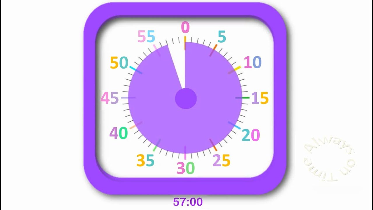 57-minute visual timer with countdown - YouTube