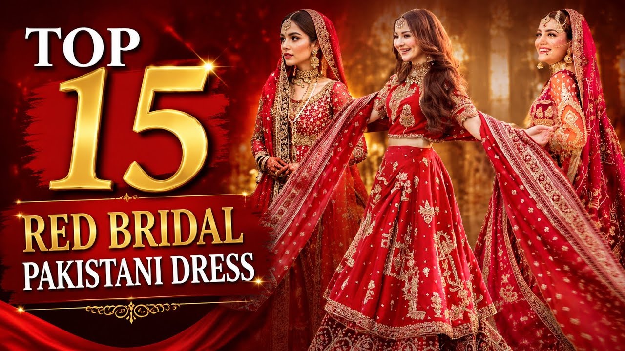 Top 15 Red Bridal Pakistani Dress Wedding ideas #red #bridal #pakistani  #dress