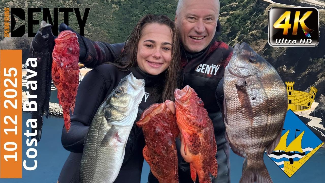 Pêche sous-marine hivernale profondes en Costa Brava Chapons, loups, sars tambours, secs et grottes.