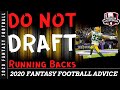 Fantasy Football Advice 2020 - Do NOT Draft These Running Backs - Overvalued ADP's