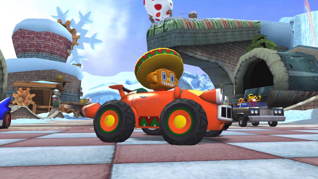 4 Way Local co-op Split Screen is Back Sonic & Sega all star racing demolition