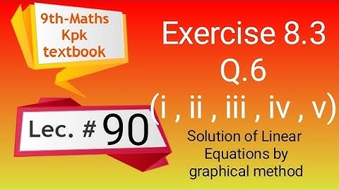 Exercise 8.3, Q.6, Solution of Linear Equations graphical method, class 9 math, Lec 90, pushto Tutor