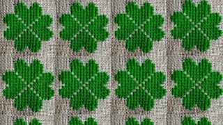 আসন সেলাই |পাতা নকশা|ason selai design|four leaf design |#doormat,cross stitch,seatmat|