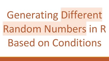 Generating Different Random Numbers in R Based on Conditions