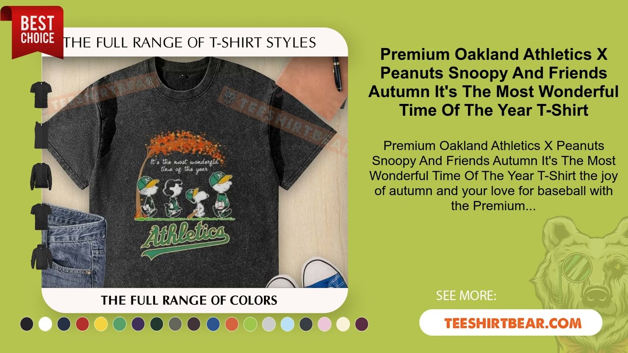 Premium Oakland Athletics X Peanuts Snoopy And Friends Autumn T-Shirt