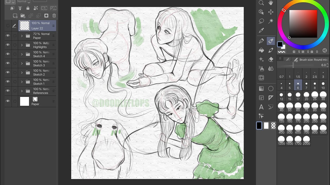Sketch with me - clip studio paint ♧ - YouTube
