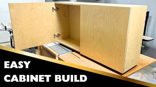 Frameless Upper Cabinet Build | Pocket Hole & Euro Hinge Jig Method