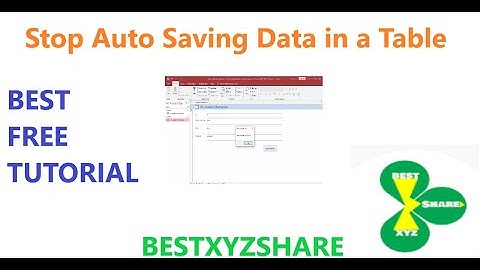 How to stop data auto-saving in a table ms Access |- Free tutorials
