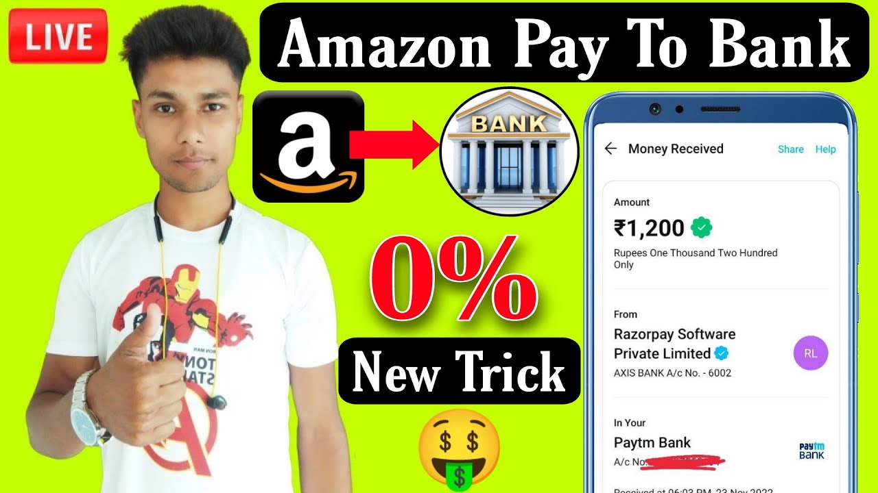 💥Amazon Pay to Bank Transfer 0 New Trick Amazon Flat ₹105 Cashback