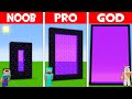 WHO CAN BUILD BIGGEST NETHER PORTAL BETTER NOOB vs PRO vs GOD in Minecraft? NEW LARGEST PORTAL!
