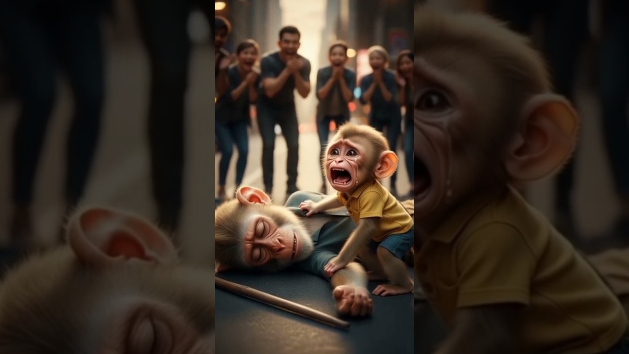 Little Monkey's Father Met With An Accident,Real Story/چھوٹے بندر کے فادر کا ایکسیڈنٹ ہوا