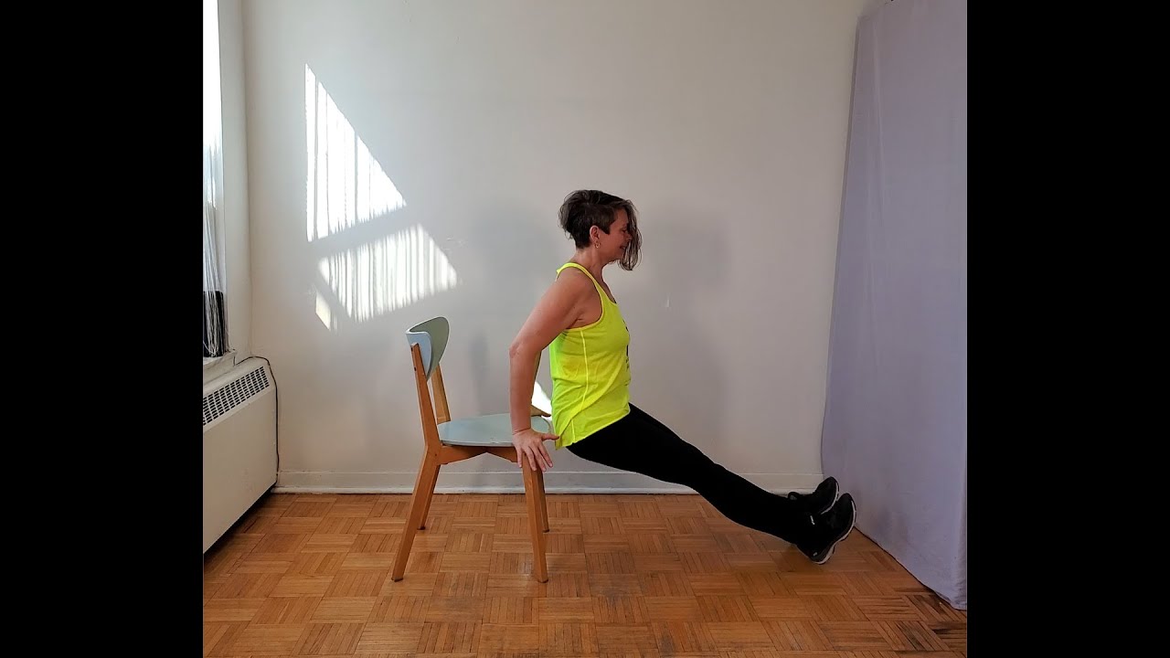 How to do Triceps Dips - With a Kitchen Chair at Home - YouTube