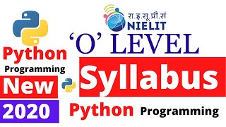o level python Syllabus |python o लेवल का सिलेबस python o level syllabus | python nielit o level
